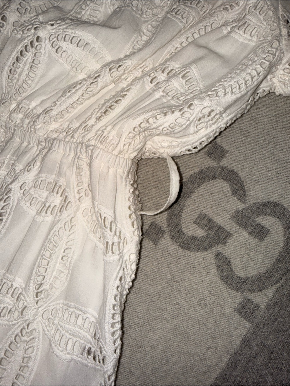 Evernew Melbourne Beth broderie off the shoulder Tiered Midi Dress in white - Picture 11 of 12